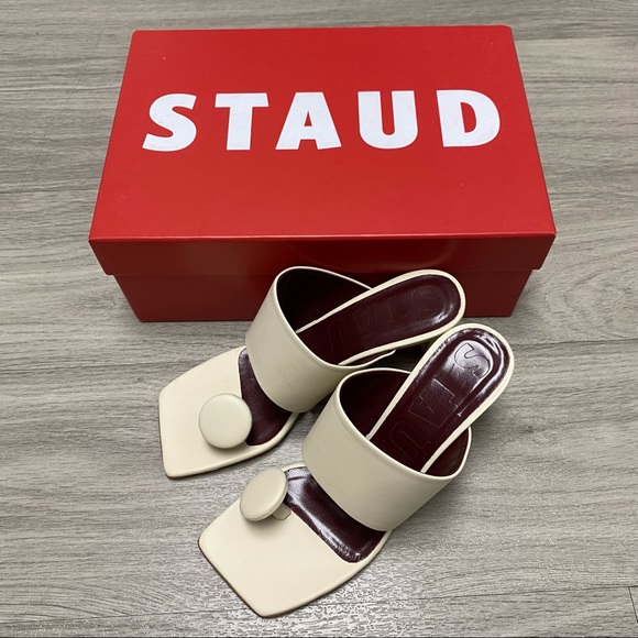SOLD Staud Luna Cream Leather Sandals size 7.5 - Picture 11 of 16